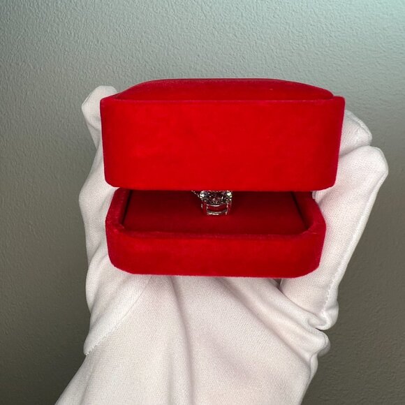 5.0ct Moissanite Solitaire Pendant Necklace: D Color 925 Silver, GRA Certified - Picture 5 of 6